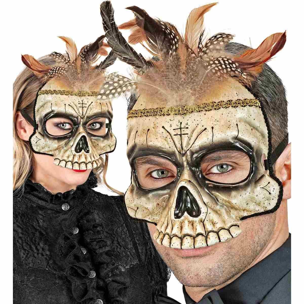 Maschera viso tessuto horror teschio voodoo