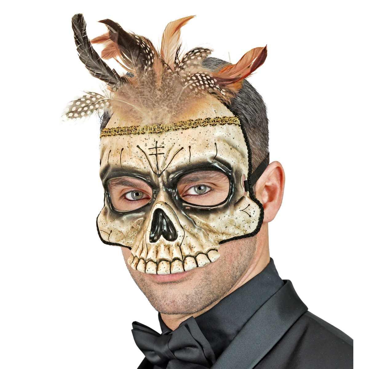 Maschera viso tessuto horror teschio voodoo