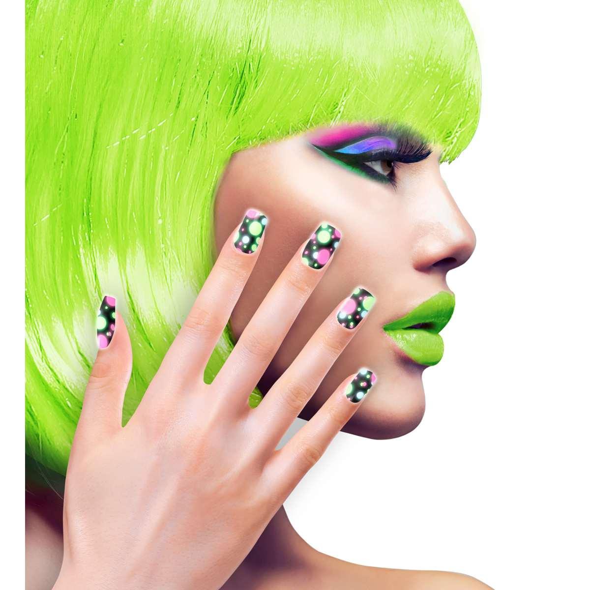 Unghie pallini neon adesive