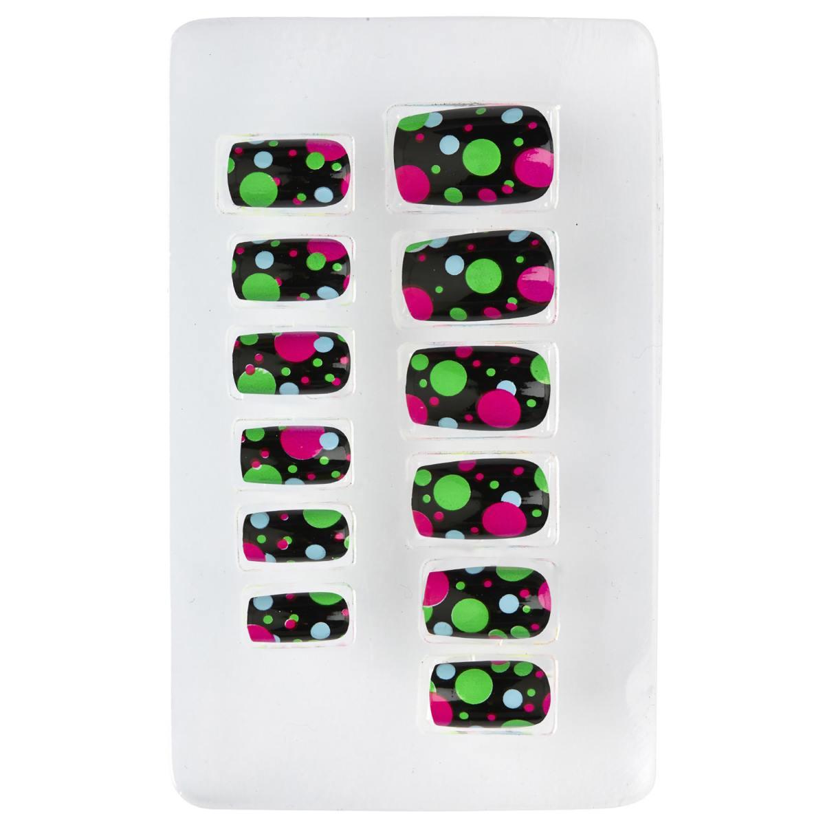 Unghie pallini neon adesive