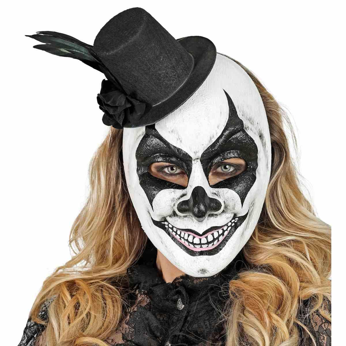 Maschera viso pvc horror commedia dell arte cappello