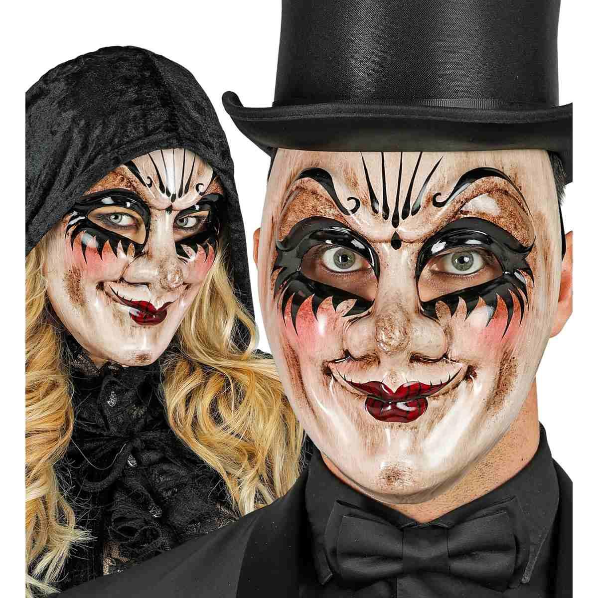 Maschera viso pvc horror commedia dell arte inquietante