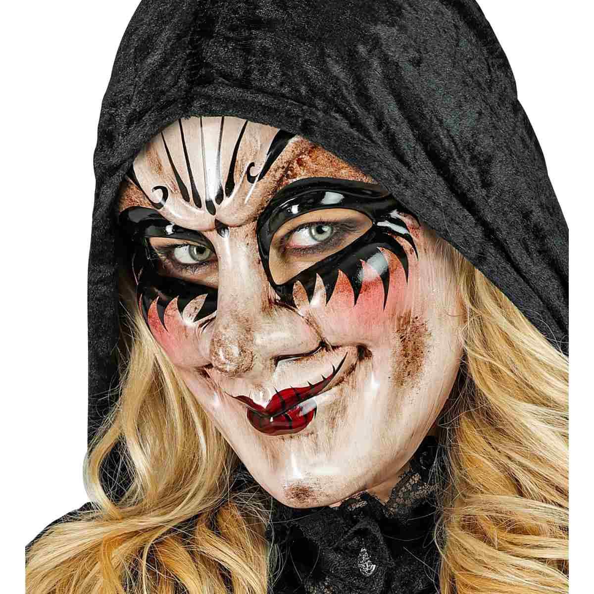 Maschera viso pvc horror commedia dell arte inquietante