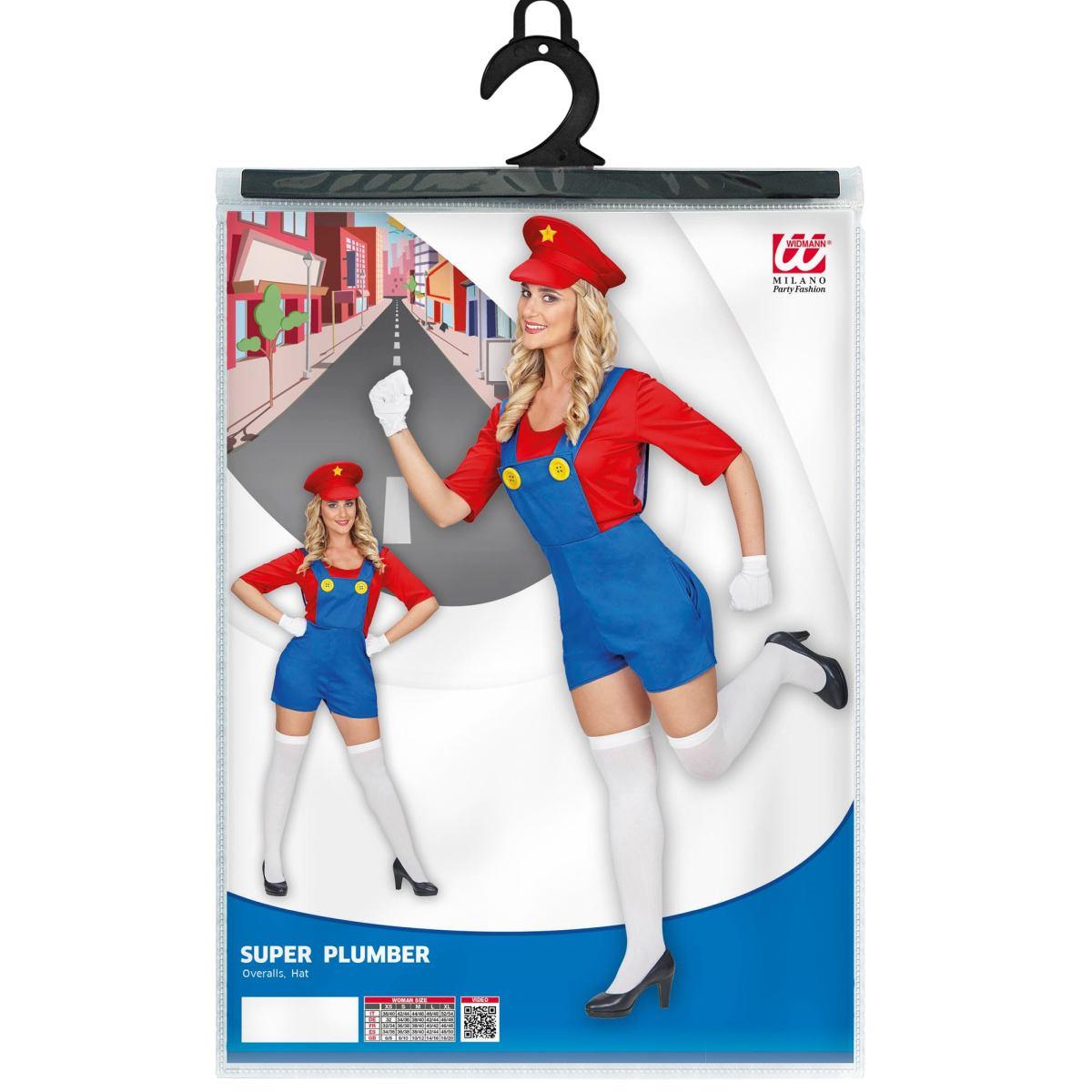 Costume tuta idraulico blu salopette corta