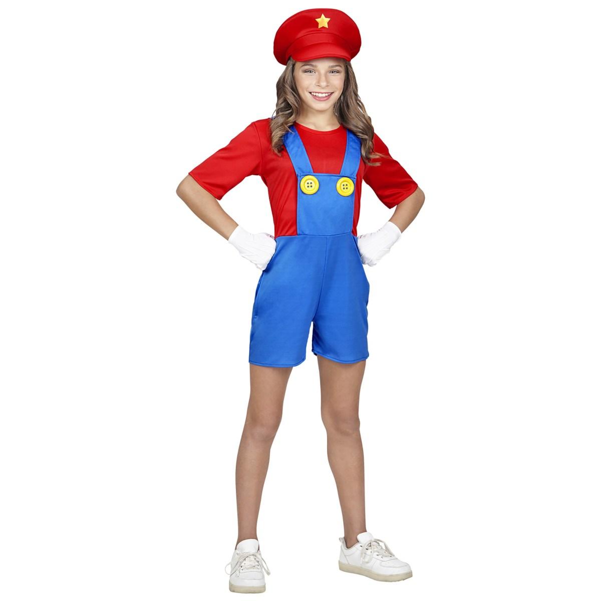 Costume tuta idraulico blu salopette corta