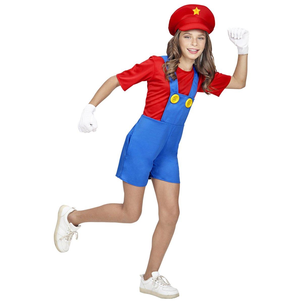 Costume tuta idraulico blu salopette corta
