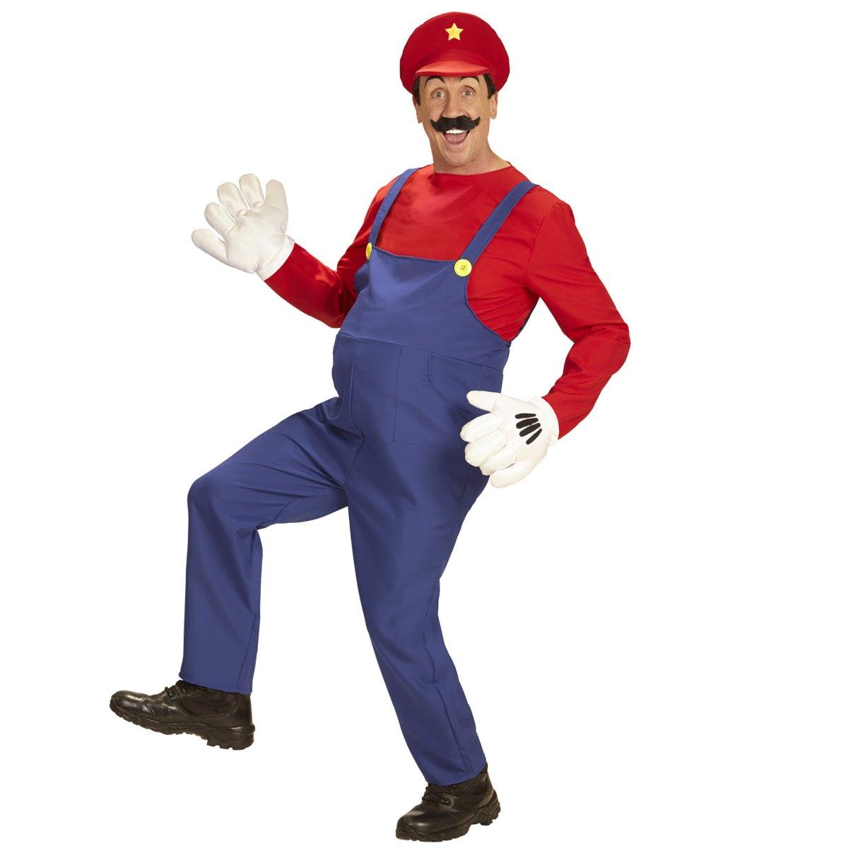 Costume tuta idraulico blu mario salopette