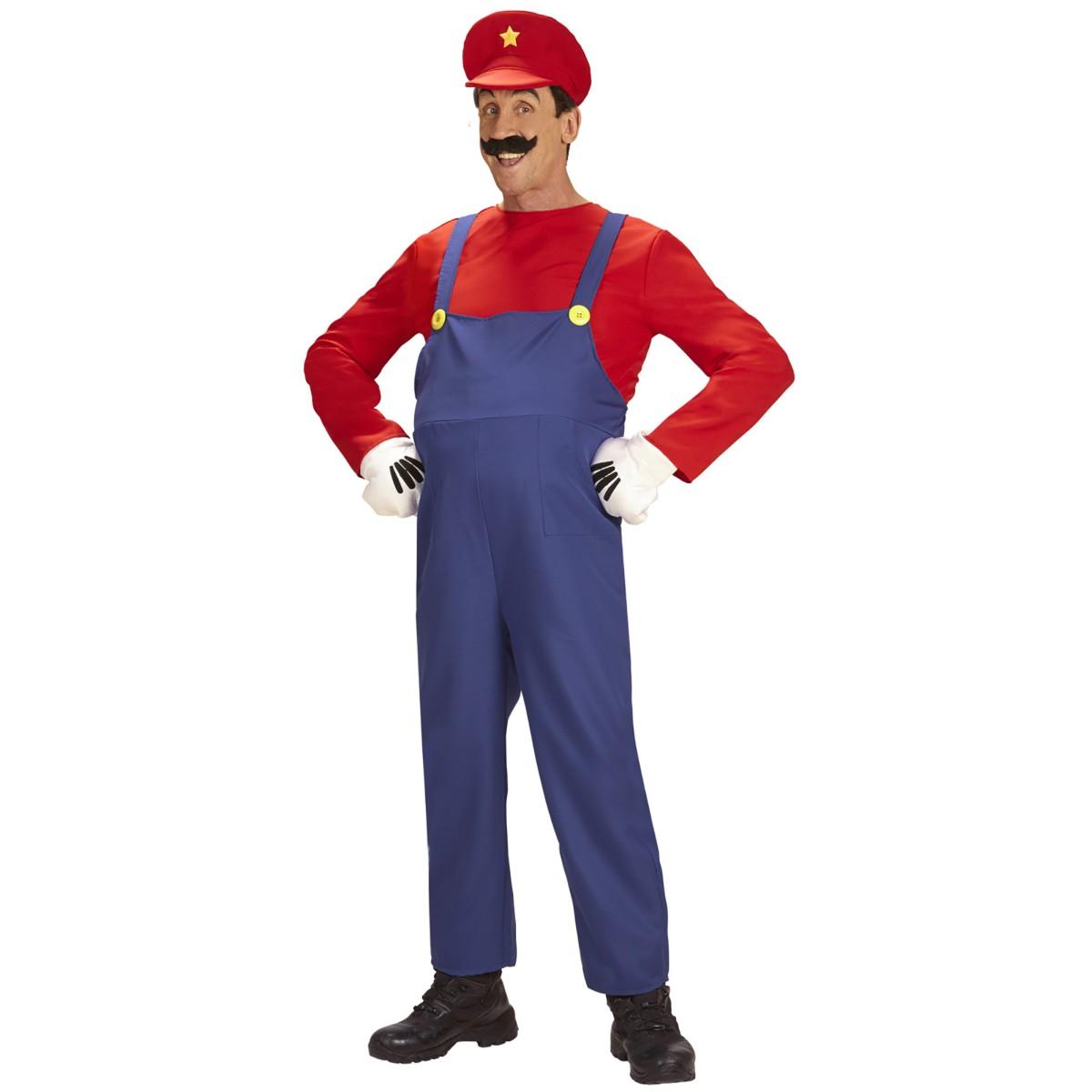Costume tuta idraulico blu mario salopette