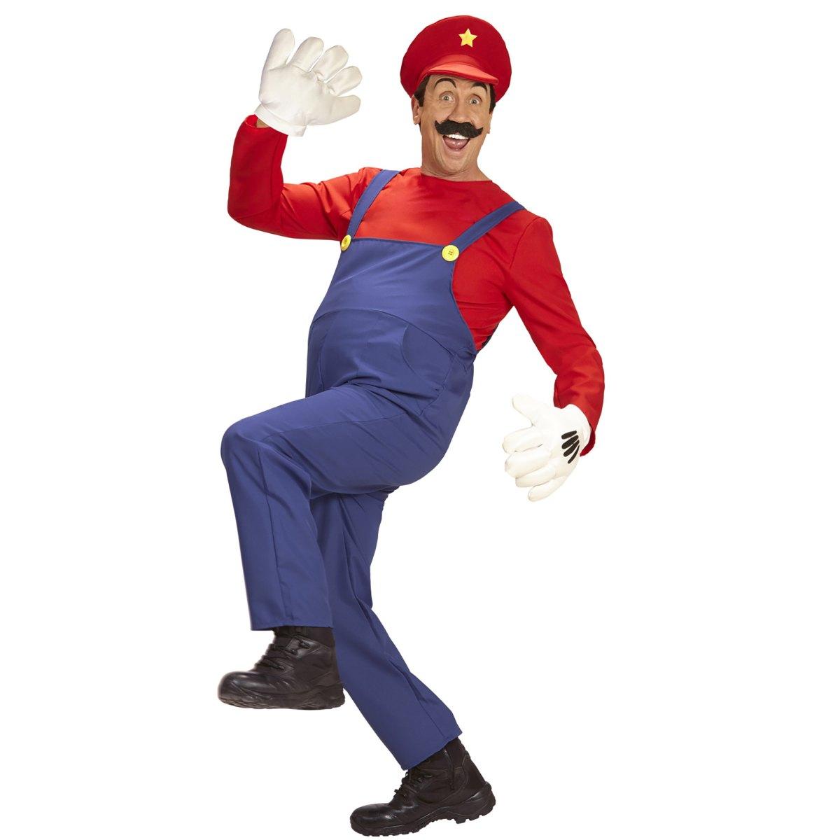 Costume tuta idraulico blu mario salopette