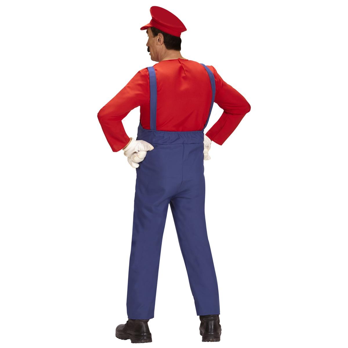 Costume tuta idraulico blu mario salopette