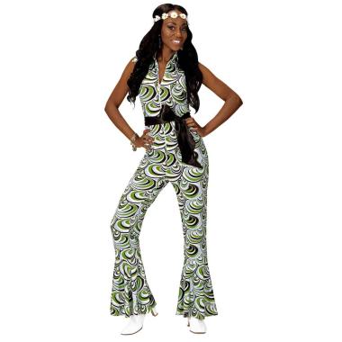 Costume tuta disco anni 70 waves verde