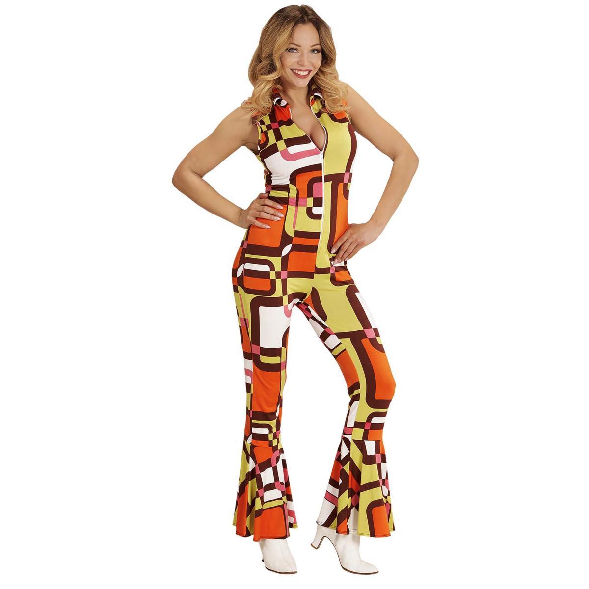 Costume tuta disco anni 70 tubes arancio
