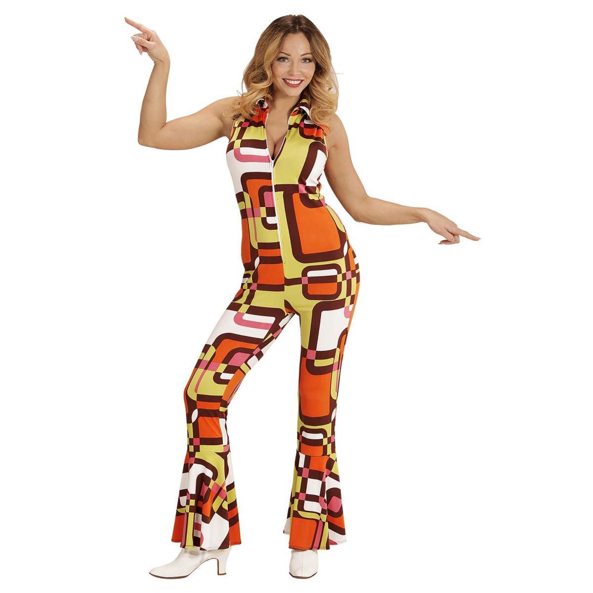 Costume tuta disco anni 70 tubes arancio