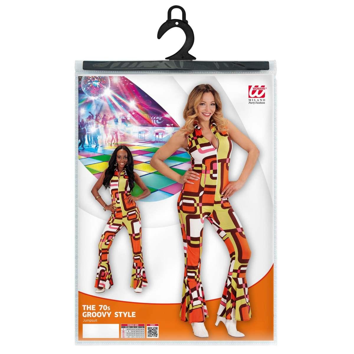 Costume tuta disco anni 70 tubes arancio