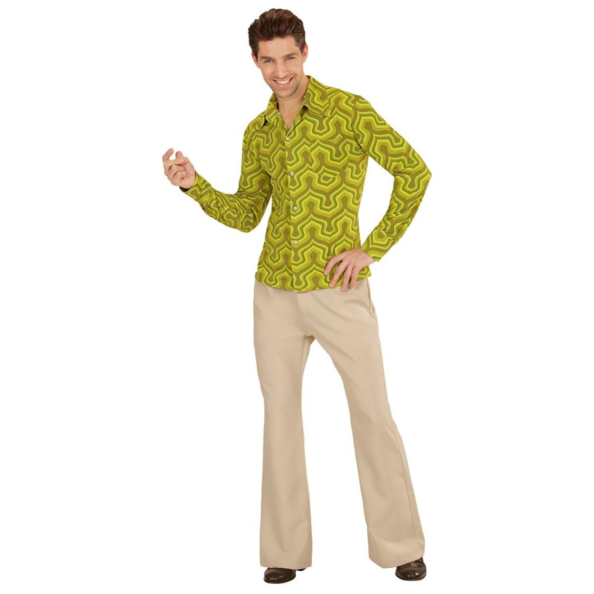 Camicia fantasia anni 70 80 verde