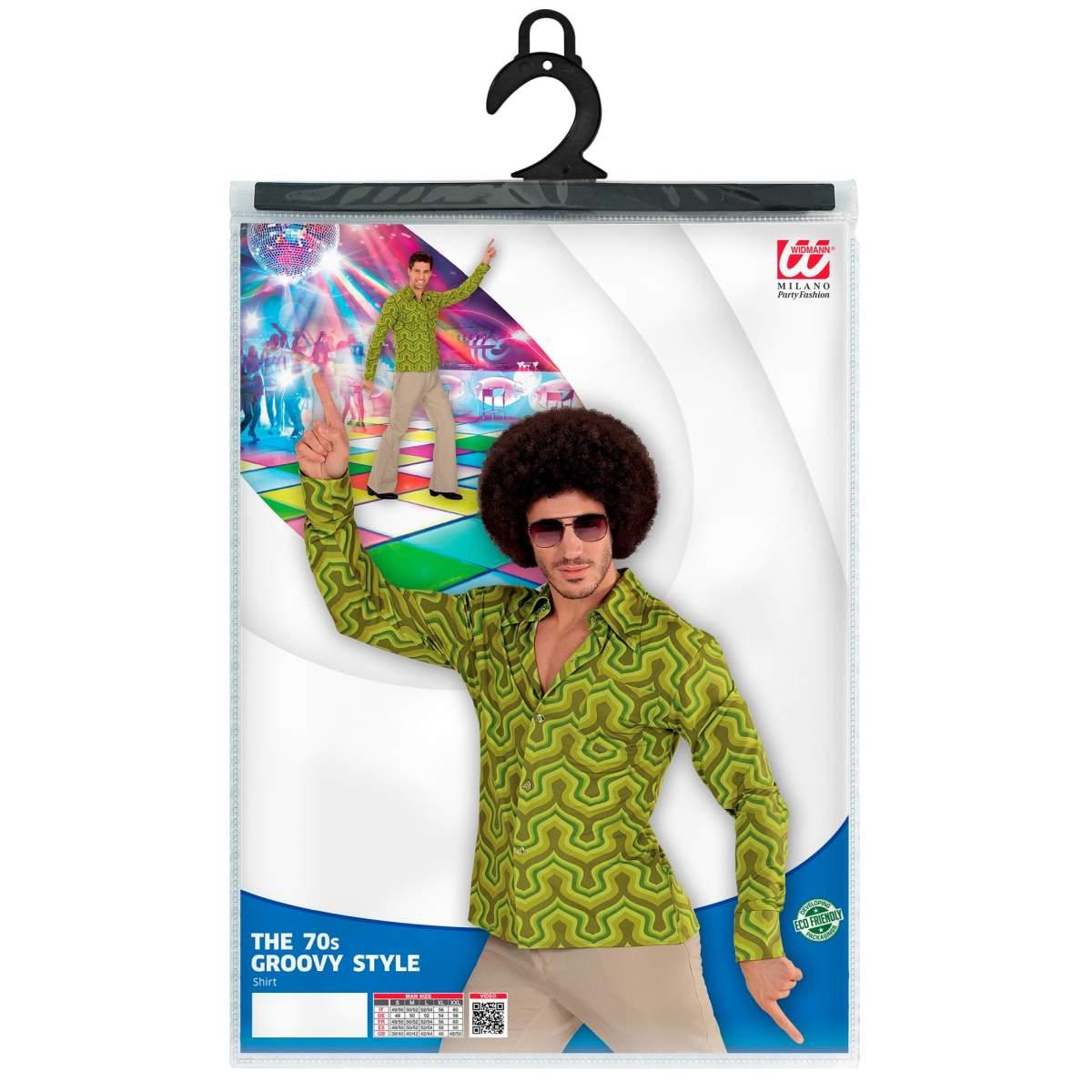 Camicia fantasia anni 70 80 verde