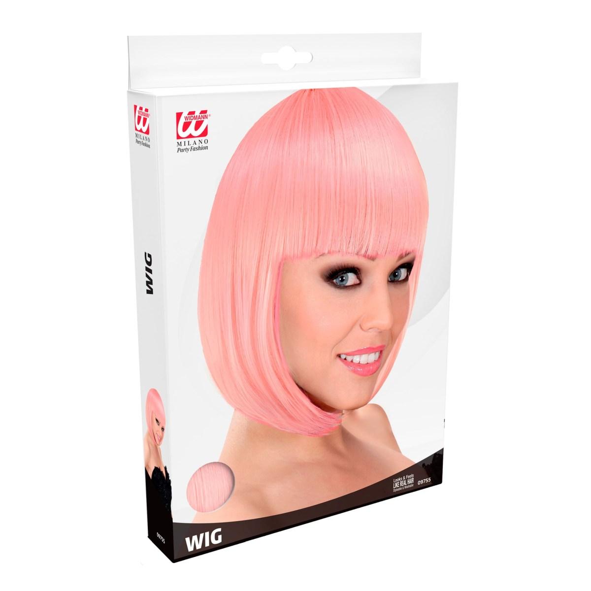 Parrucca caschetto lou rosa chiaro