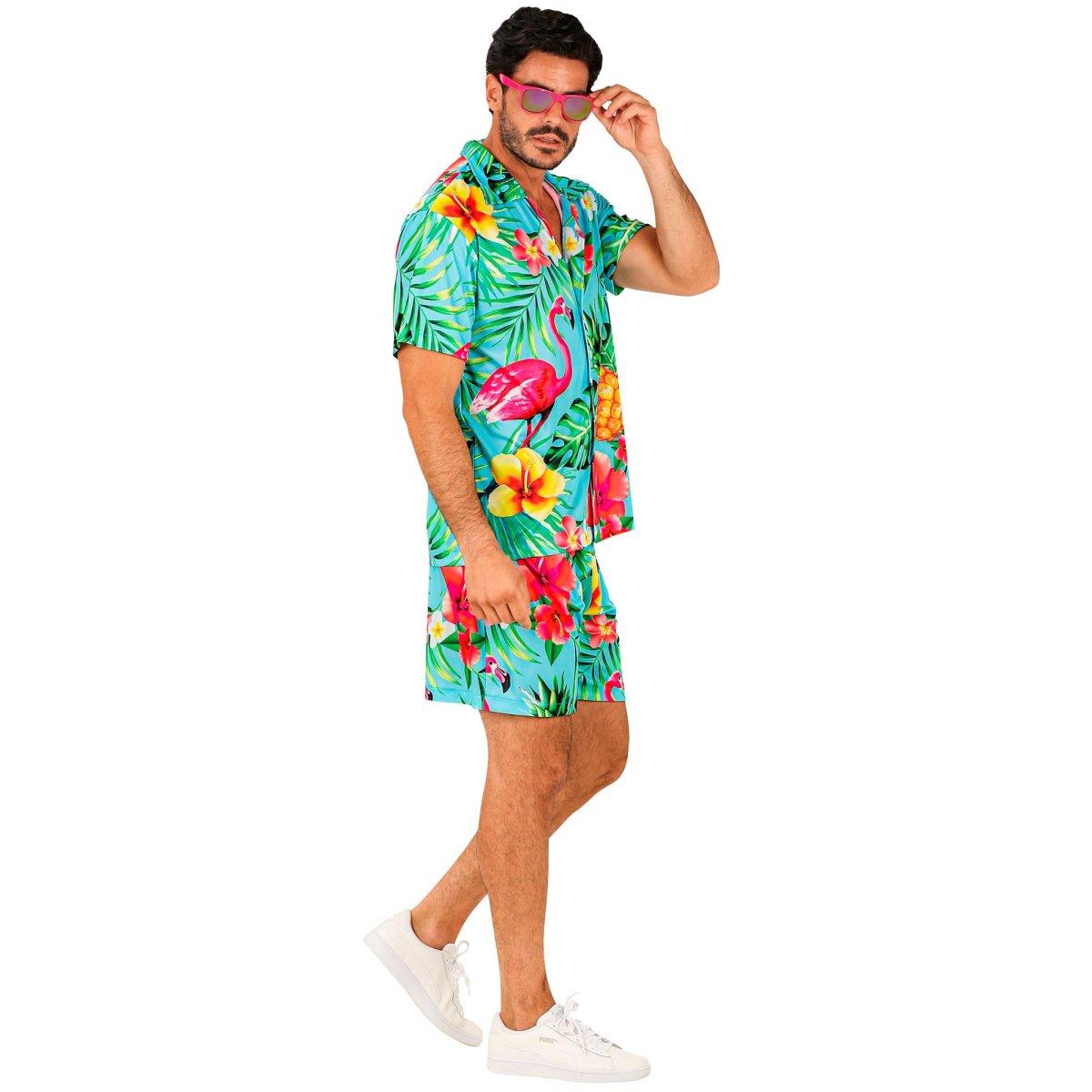 Costume completo summer party hawaii azzurro