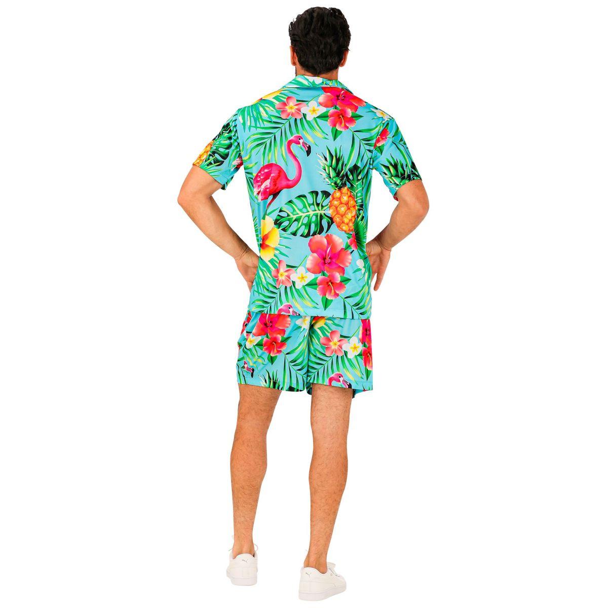 Costume completo summer party hawaii azzurro