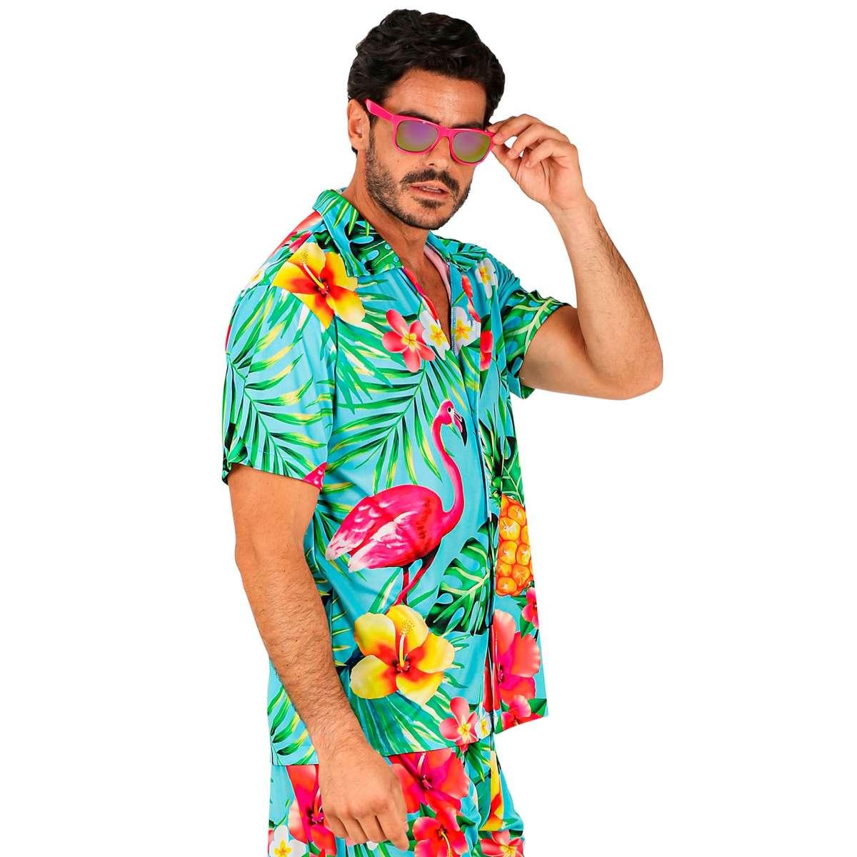 Camicia azzurra hawaii summer party