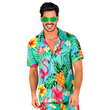 Camicia azzurra hawaii summer party