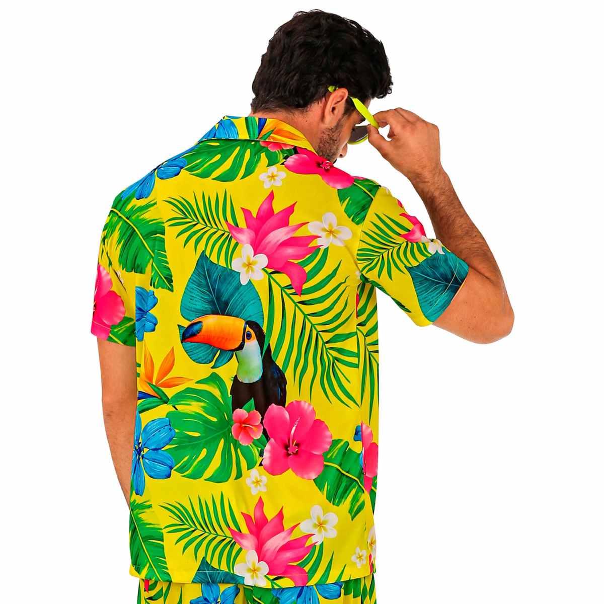 Camicia gialla hawaii summer party