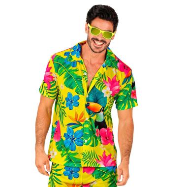 Camicia gialla hawaii summer party