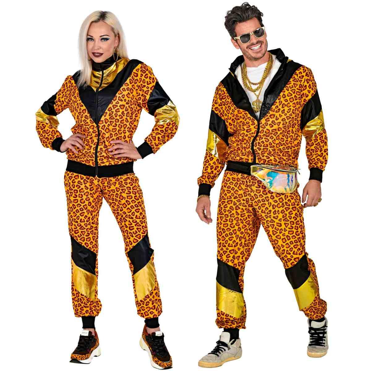 Costume tuta anni 70 80 dance leopardata