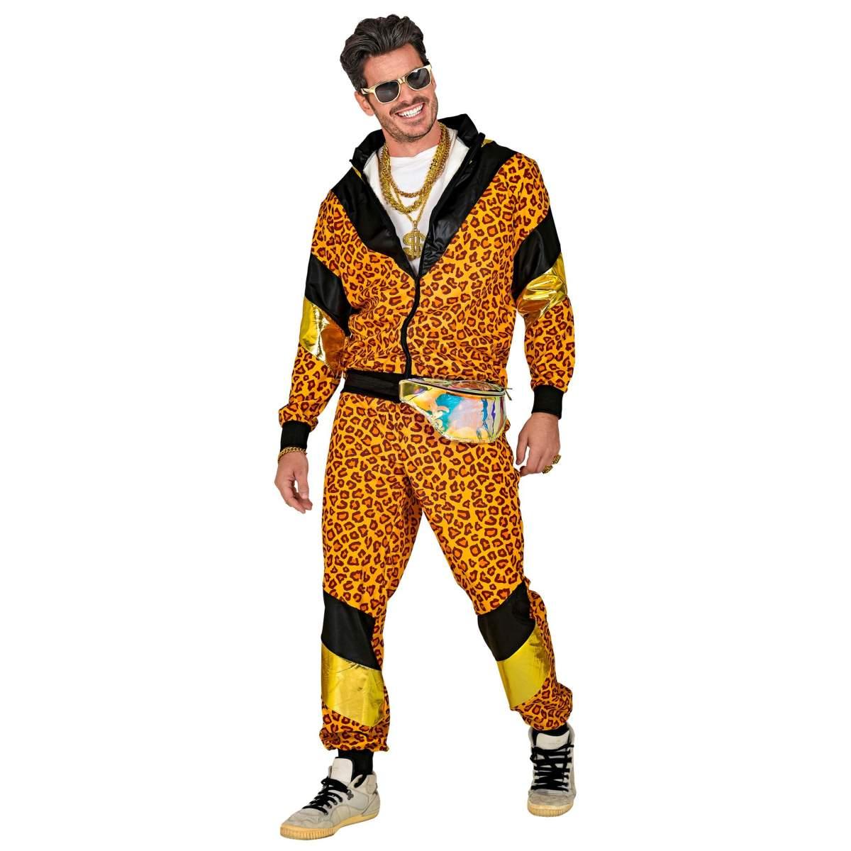 Costume tuta anni 70 80 dance leopardata