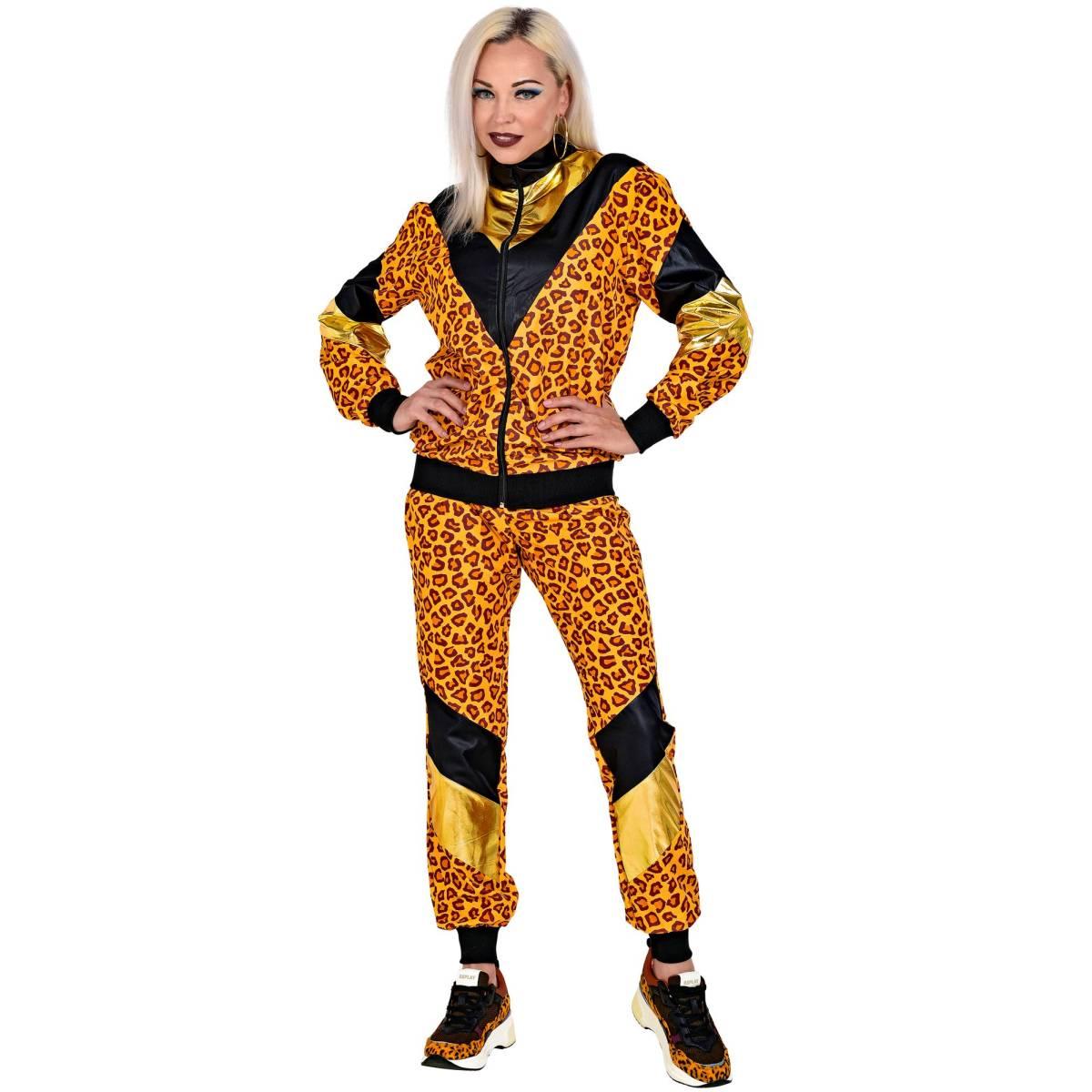 Costume tuta anni 70 80 dance leopardata