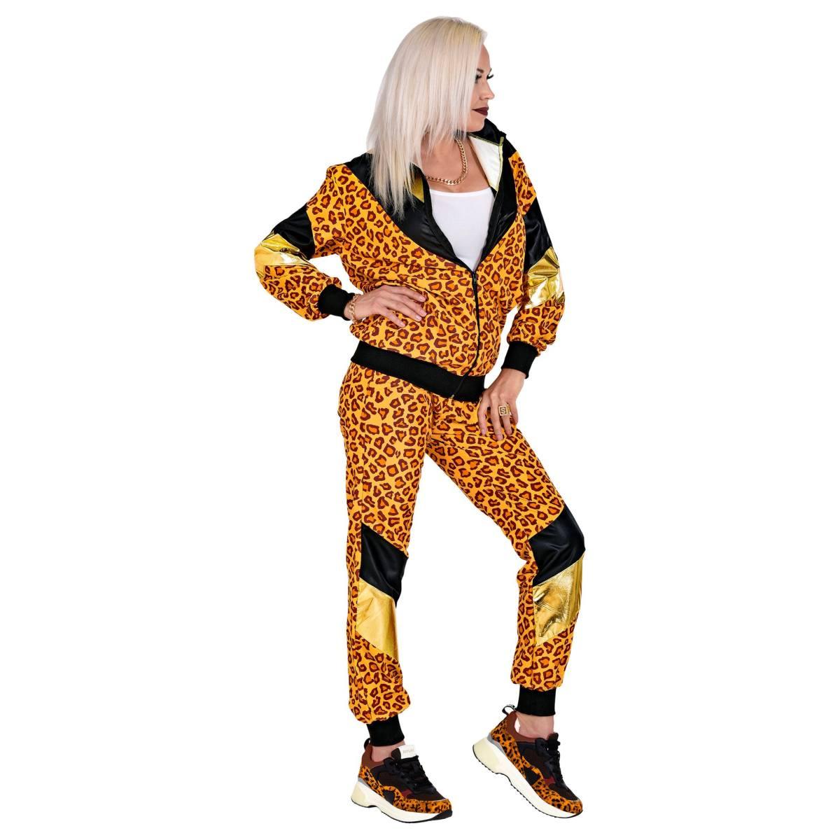 Costume tuta anni 70 80 dance leopardata