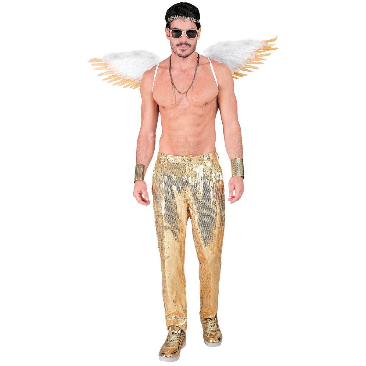 Pantaloni anni party disco oro paillettes