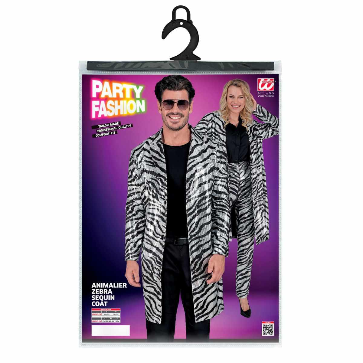 Cappotto party disco animalier zebra