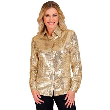 Camicia party disco paillettes oro