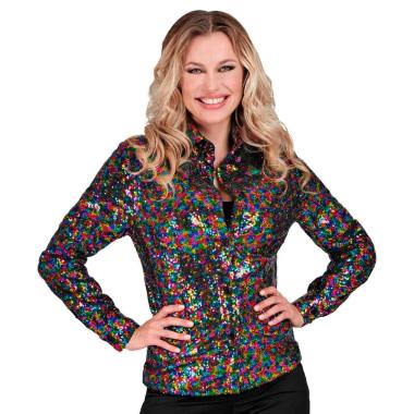 Camicia party disco paillettes multicolor