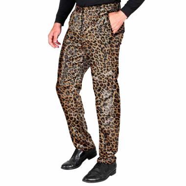 Pantaloni anni party disco animalier leopardati paillettes
