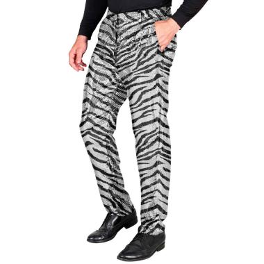 Pantaloni anni party disco animalier zebrati paillettes
