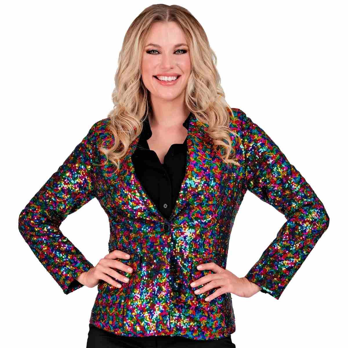 Giacca party disco paillettes multicolor