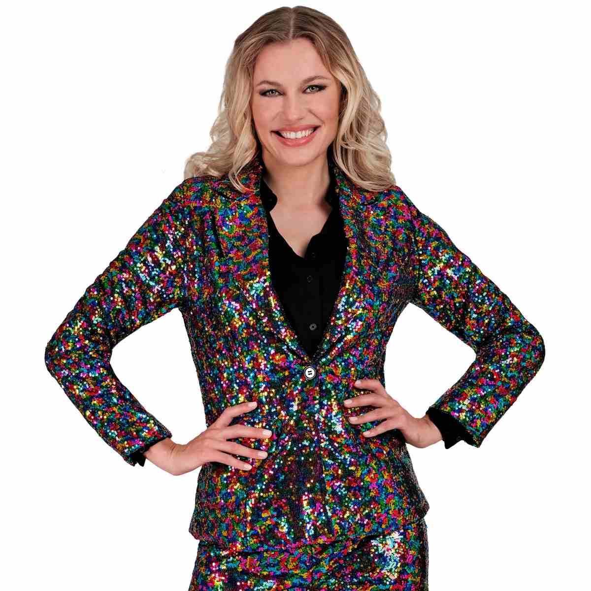Giacca party disco paillettes multicolor