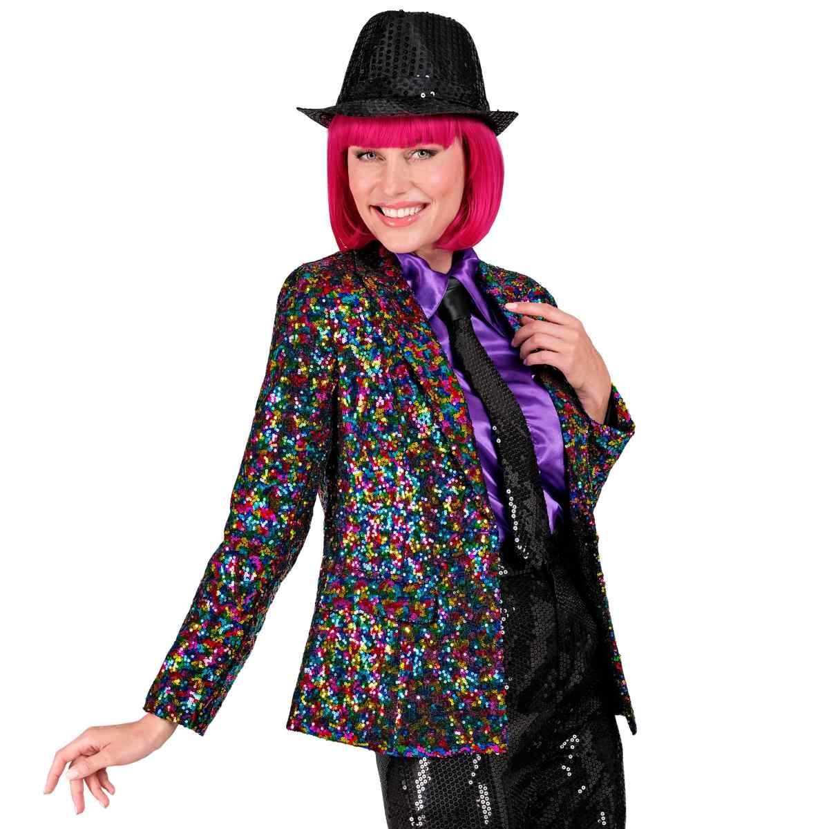 Giacca party disco paillettes multicolor