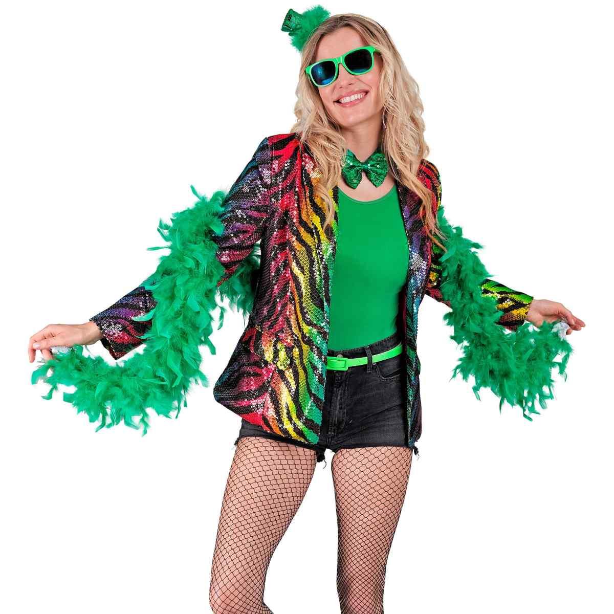 Giacca party disco animalier zebrata paillettes multicolor