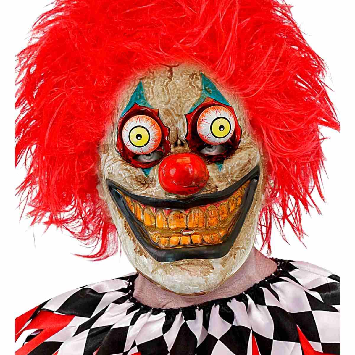 Maschera viso pvc horror clown occhi spalancati