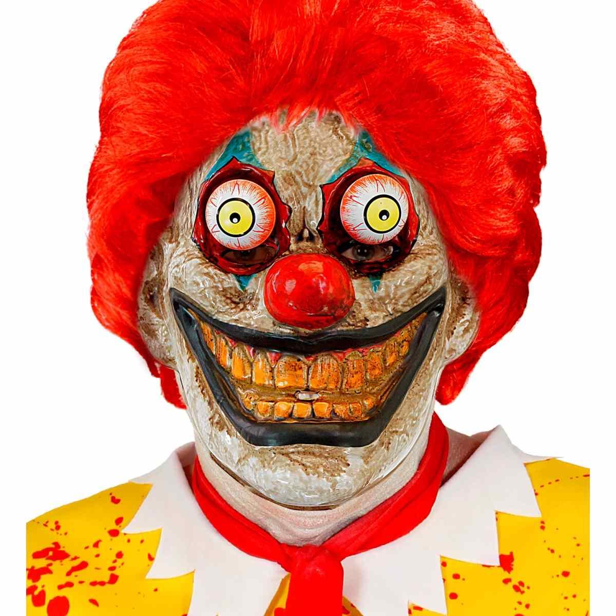 Maschera viso pvc horror clown occhi spalancati