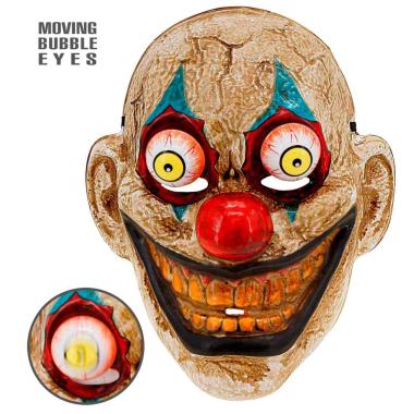 Maschera viso pvc horror clown occhi spalancati