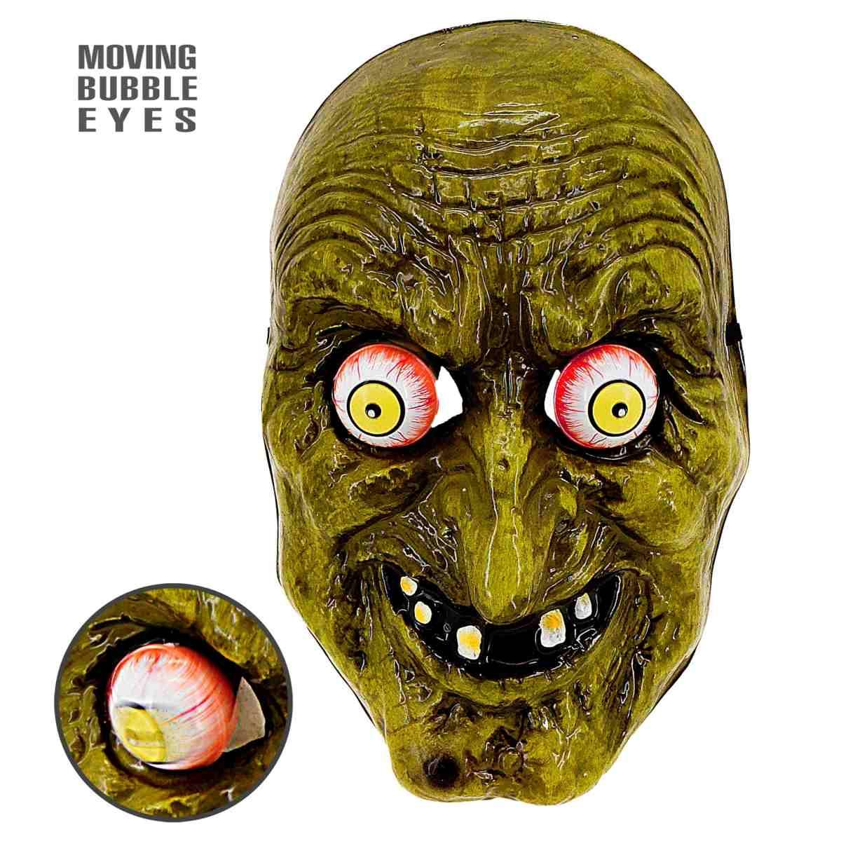 Maschera viso pvc horror strega occhi spalancati