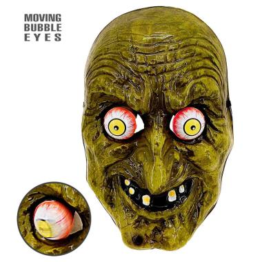 Maschera viso pvc horror strega occhi spalancati