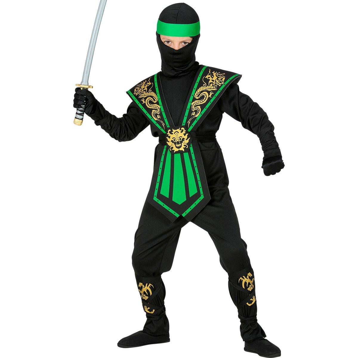 Costume ninja nero verde
