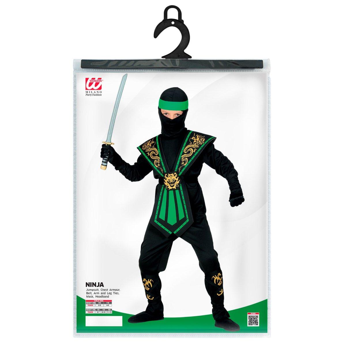 Costume ninja nero verde