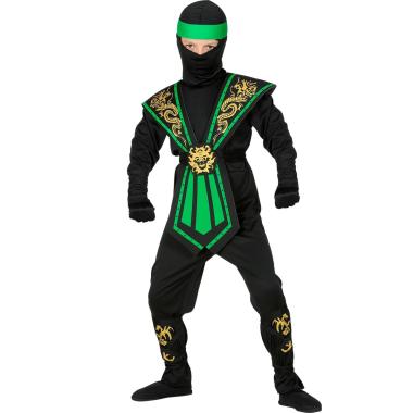 Costume ninja nero verde