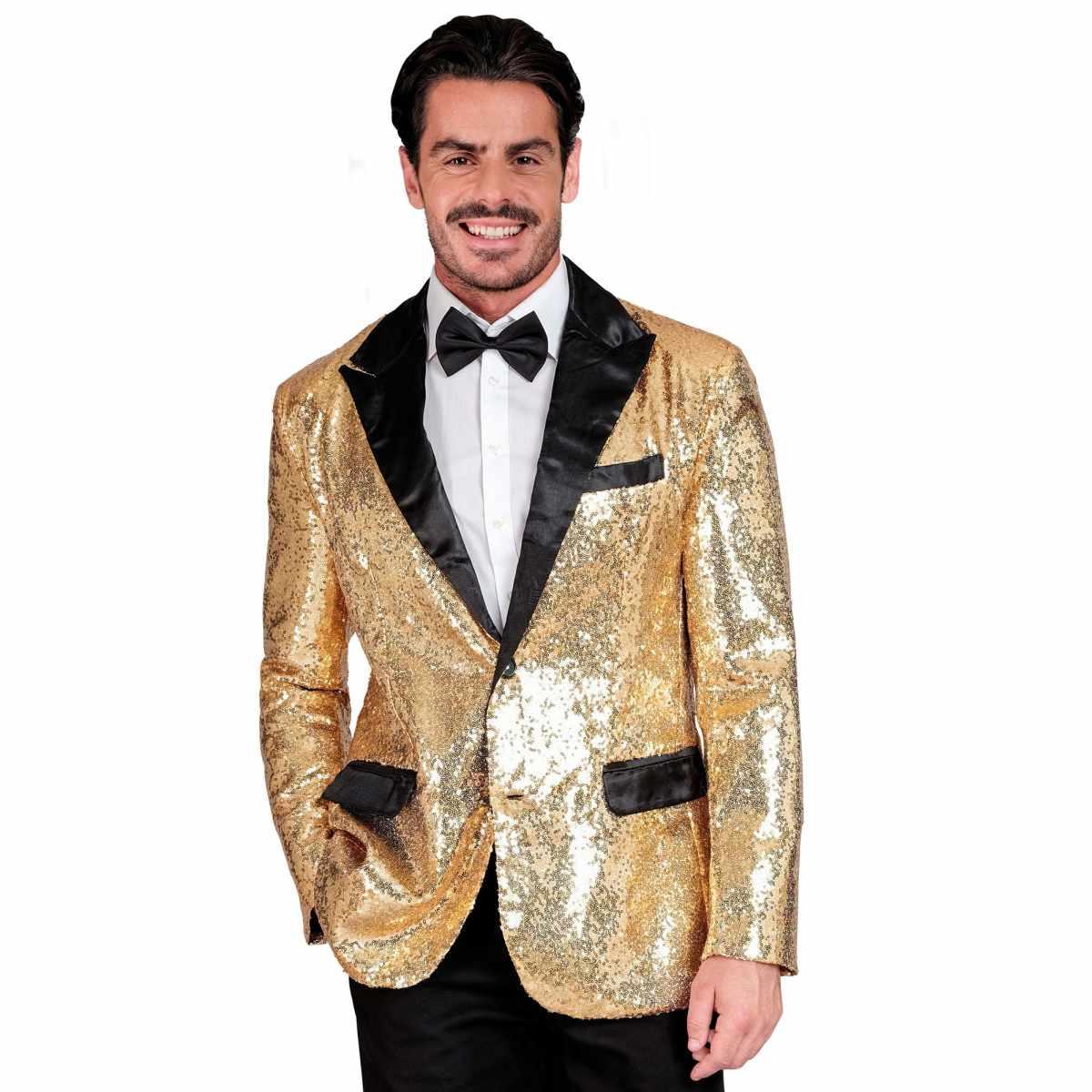 Giacca oro paillettes bavero
